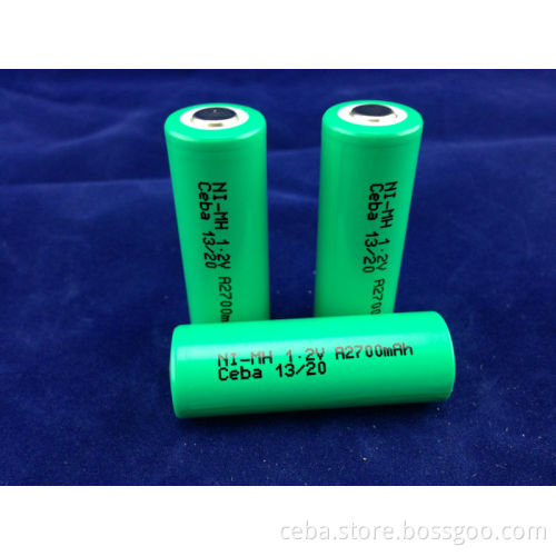 ni-mh nickel metal hydride rechargeable battery AA 2700mAh 1.2V